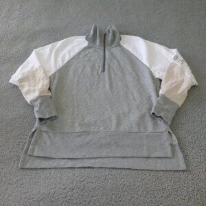 Nike Sweatshirt Womens Small 1/4 Zip Gray Just Do It Workout Gym Pullover